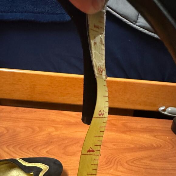 Prada Black Suede Colorblock Pumps Leather Designer Size 37 Gold Design Heels - Picture 16 of 16